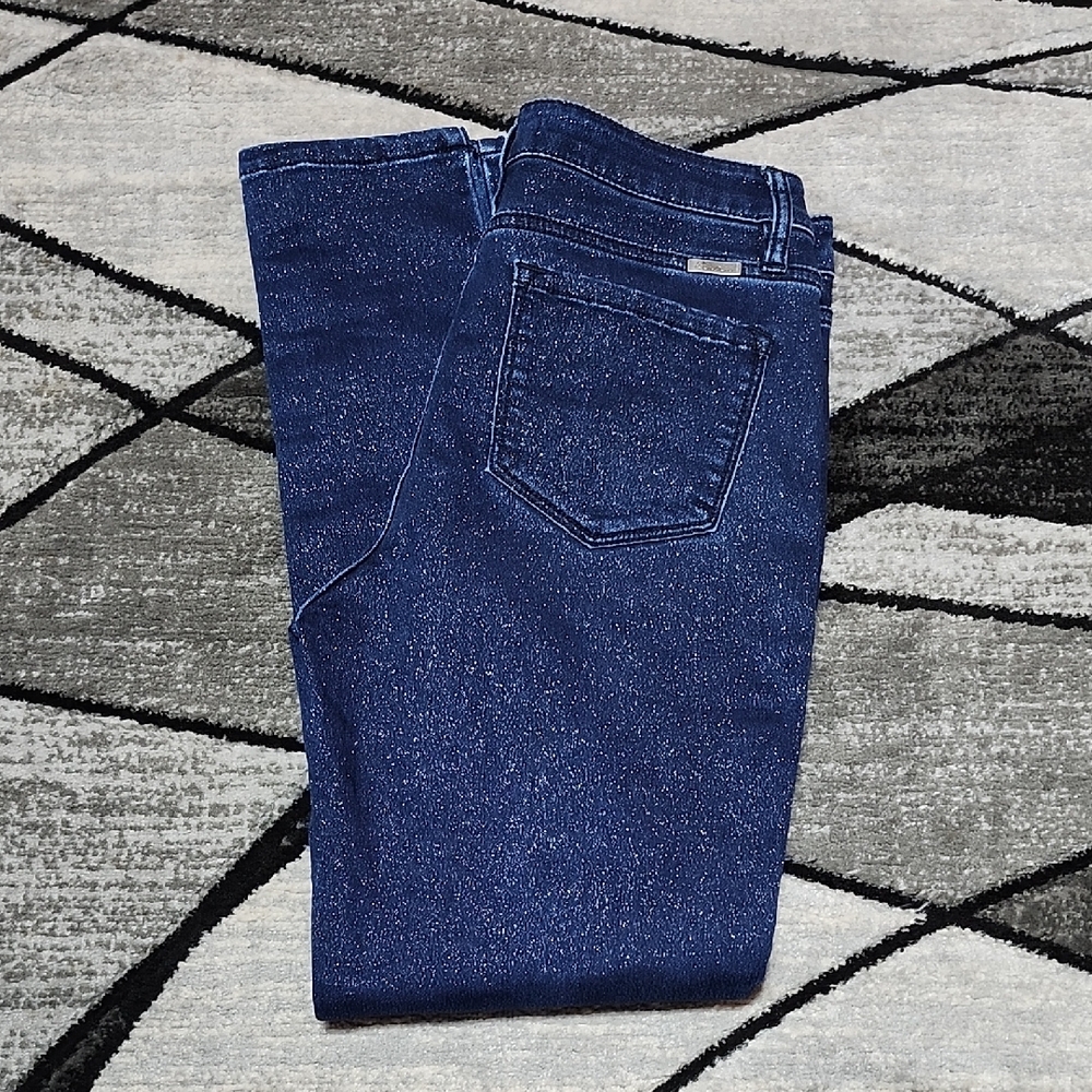 KANCAN BLUE GLITTER SPARKLE SUPER-SKINNY DENIM JEAN